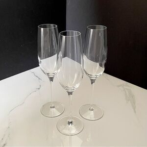 SET of 3 Champagne Flutes by Tiffany & Co.